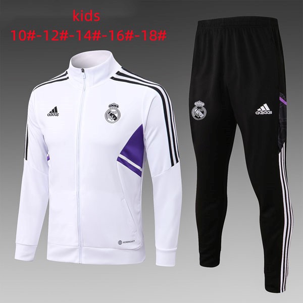 Kinder Trainingsanzug Real Madrid 2023 Weiß Schwarz